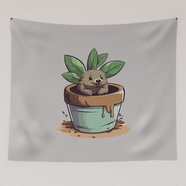 Item preview, Cute Mole popping out of his burrow on a sunny day, funny cartoon animals designed and sold by davidbomel-Art.