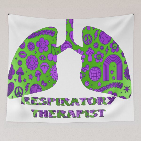 Item preview, Green Purple Flower Power Respiratory Therapist designed and sold by natnat7w.
