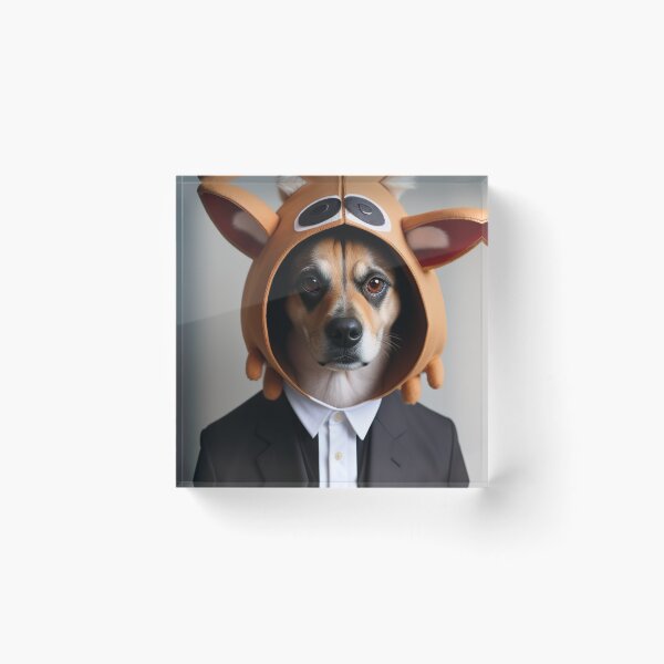 Item preview, dog with suit and elegant cap designed and sold by Zooartia.