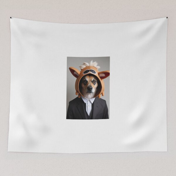 Item preview, dog with suit and elegant cap designed and sold by Zooartia.