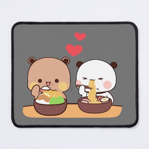 Item preview, DuDu Bear and BuBu Panda eating Noodles❤️ designed and sold by Pandety.