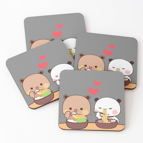 Item preview, DuDu Bear and BuBu Panda eating Noodles❤️ designed and sold by Pandety.