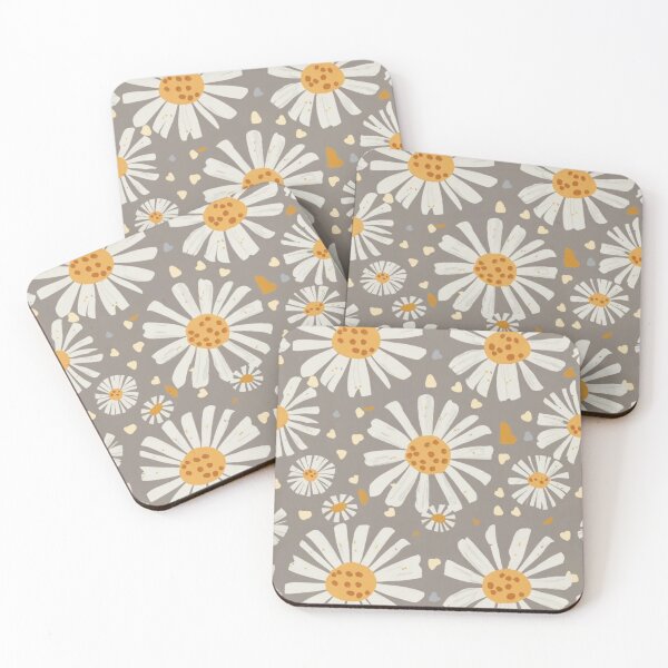 Artikelvorschau, Neutrale süße Gänseblümchen natürliche Farben Blumen Retro-Stil Leinen Material Blüte Floral Farden entworfen und verkauft von Cr320.
