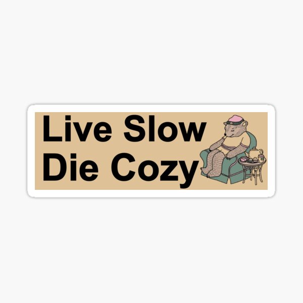 Item preview, Live Slow Die Cozy Funny Gen Z Bumper designed and sold by Skey shop.
