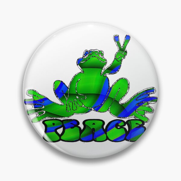 Item preview, green blue peace frog designed and sold by natnat7w.