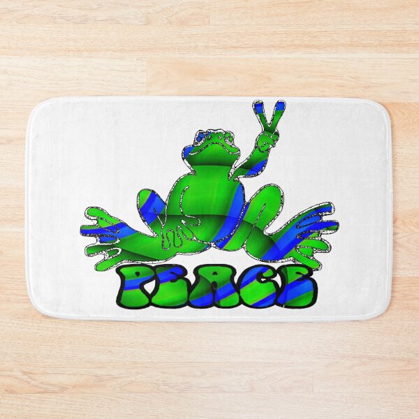 Item preview, green blue peace frog designed and sold by natnat7w.