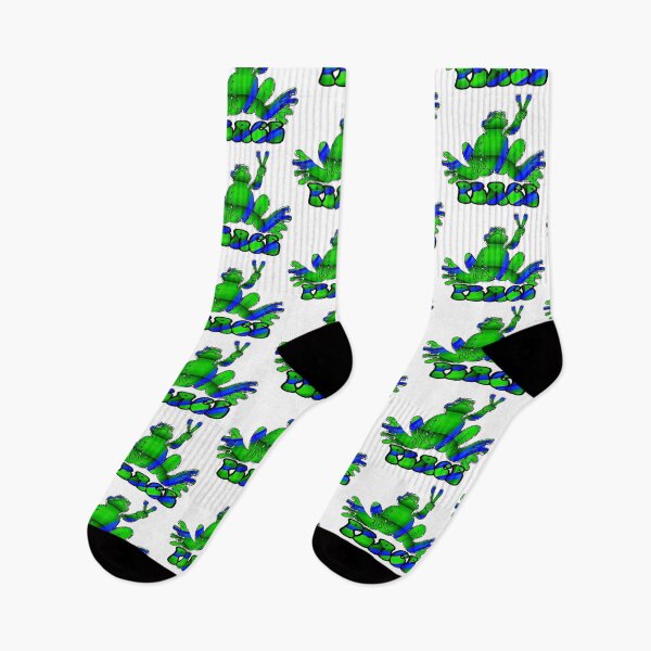 Item preview, green blue peace frog designed and sold by natnat7w.