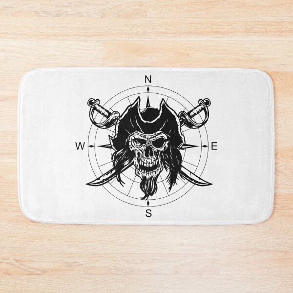 Item preview, Skull Pirate Nautical Compass Black Skull And Crossbones designed and sold by Nicole Creates.