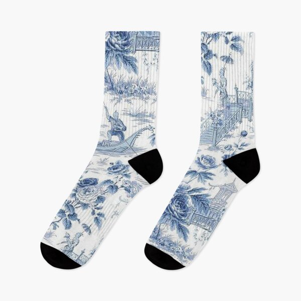 Item preview, Powder Blue Chinoiserie Toile designed and sold by TheChinoiserie.