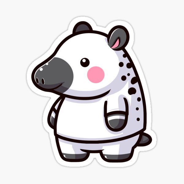 Vista previa del artículo con la obra «Dibujos animados de tapir juguetón», diseñado y vendido por ArtfulWeave.