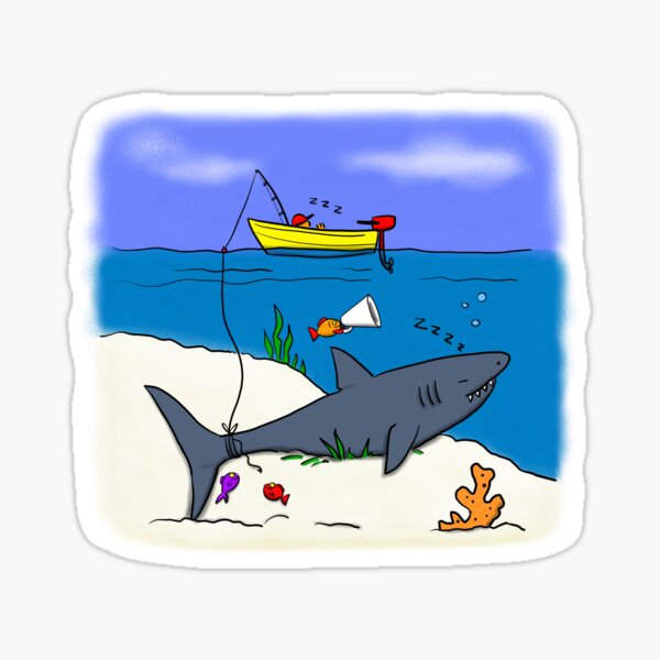 Funny fishing cartoon Sticker