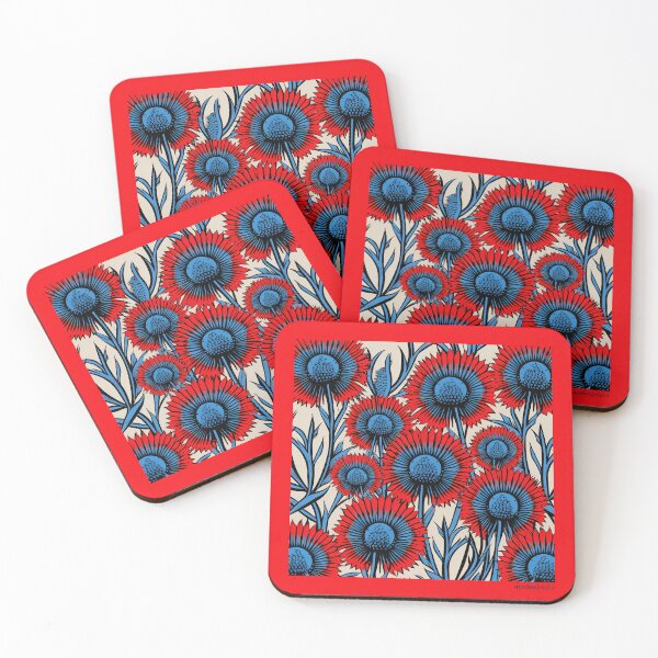 Item preview, Thistle Scarf Red and Blue designed and sold by Meeheemaha.