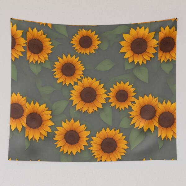 Item preview, beautiful sunflowers with green leaves summer and spring style designed and sold by Carlos Gudino.