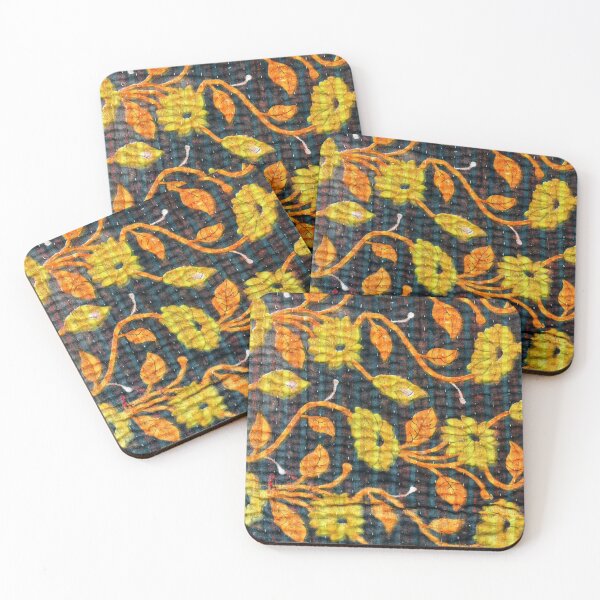 Item preview, Vintage Kantha Quilted Fabric - Navy and Gold designed and sold by Nikki Fortuin Arts & Crafts.