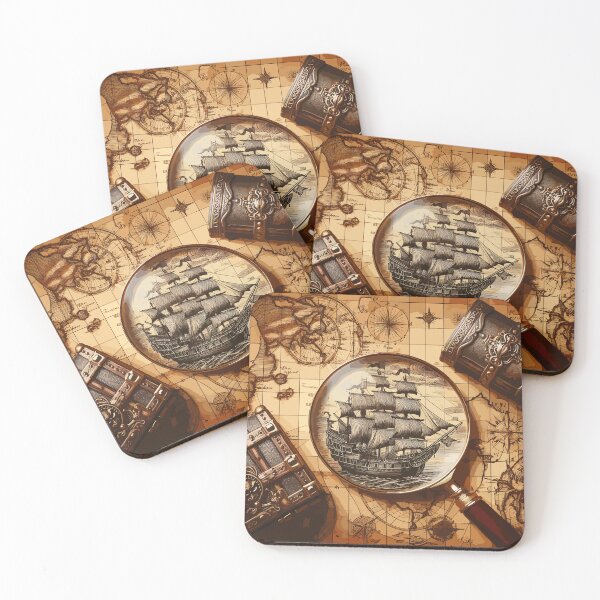 Item preview, Treasure Trails: Sepia Pirate Exploration designed and sold by Artaverse.
