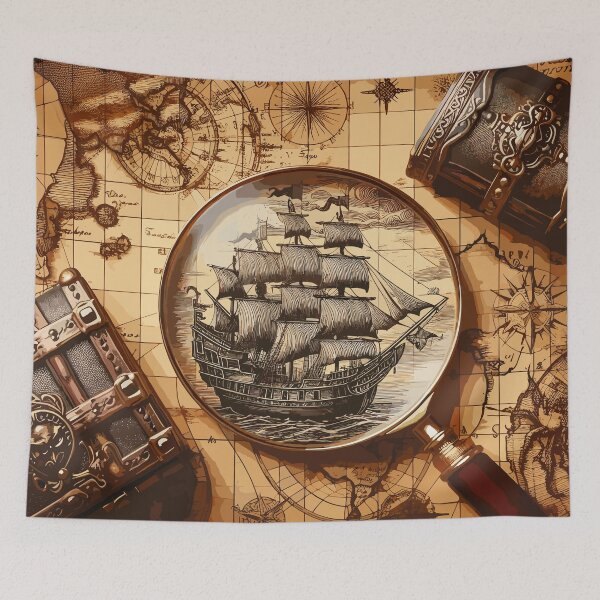 Item preview, Treasure Trails: Sepia Pirate Exploration designed and sold by Artaverse.