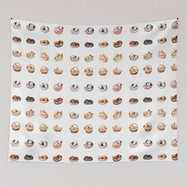 Item preview, Sleeping puppies - sticker bundle, stickers - 16 pieces designed and sold by sabantha.