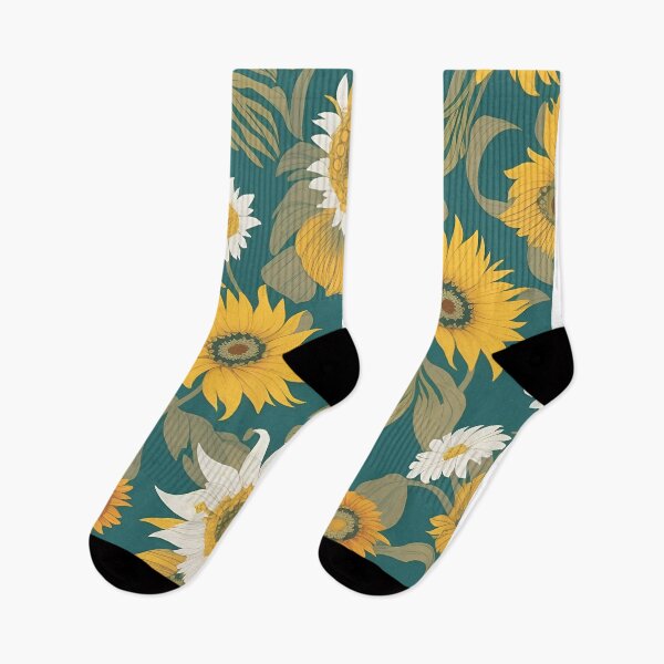 Item preview, sunflowers with white flowers in green background summer and spring collection designed and sold by Carlos Gudino.