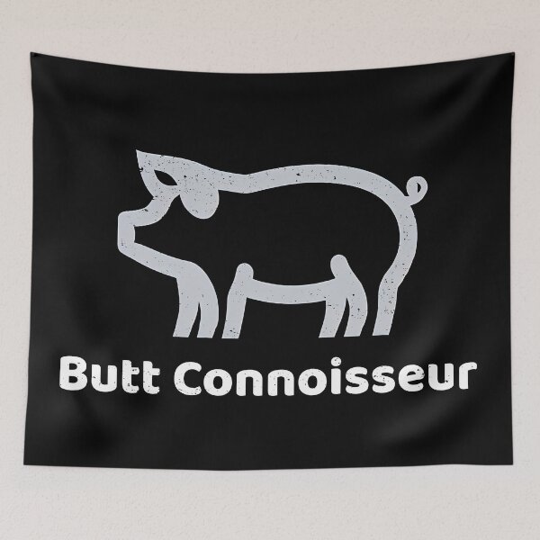Item preview, BBQ Humor - Pork and Puns Butt Connoisseur Design designed and sold by MnDShirts.