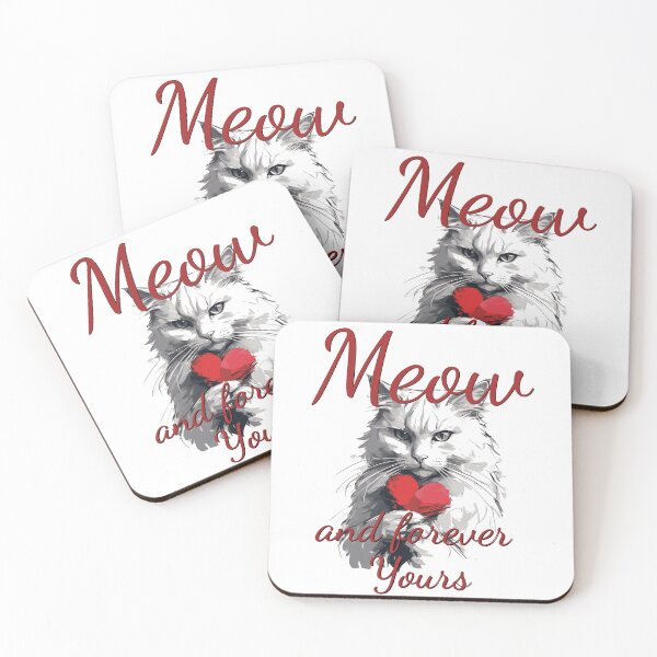 Item preview, Meow and forever yours valentines day cat designed and sold by KaiLabsArt.