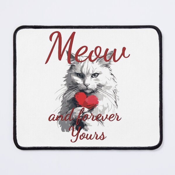 Item preview, Meow and forever yours valentines day cat designed and sold by KaiLabsArt.