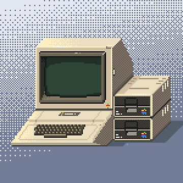 Artwork thumbnail, Apple 2 retro computer - pixel art by Retroperks