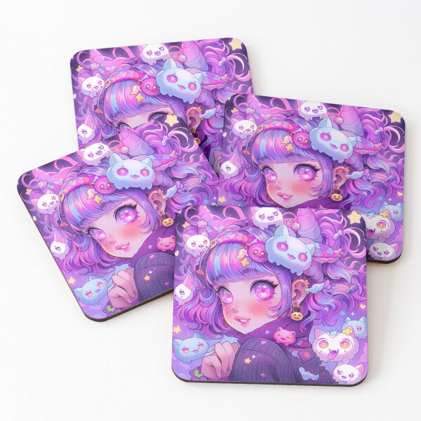 Item preview, Kawaii Pastel Fantasy Ghosts and Anime Girl designed and sold by bubblegoth.
