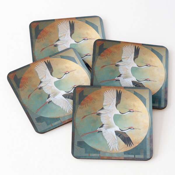 Item preview, Art Deco Cranes in Flight designed and sold by Myra365Art.