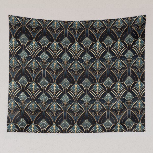 Item preview, Seamless patterSeamless pattern in art deco style. Black background  designed and sold by Ekalininart.