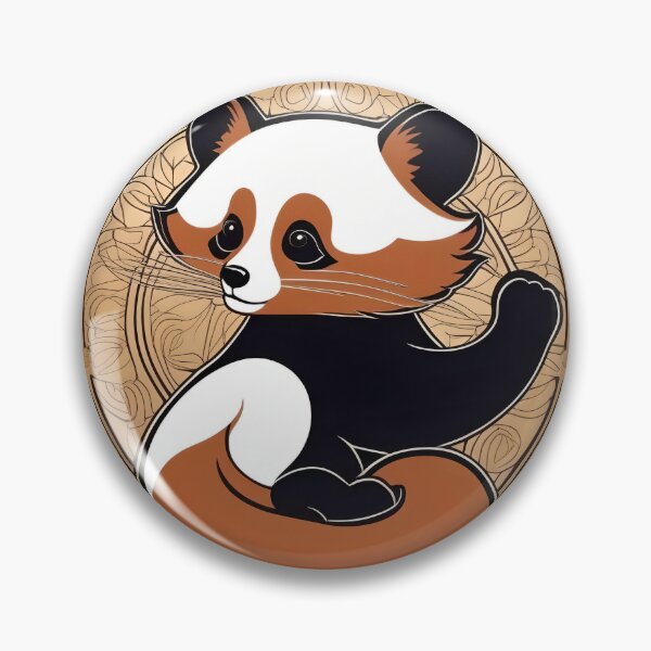 Item preview, Panda rojo en círculo de oro con fondo granate designed and sold by eatmorvelopator.