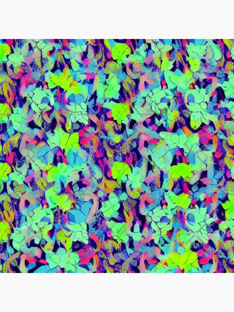 Thumbnail 4 of 4, Clock, Abstract Colorful Floral Pattern designed and sold by calibrit.