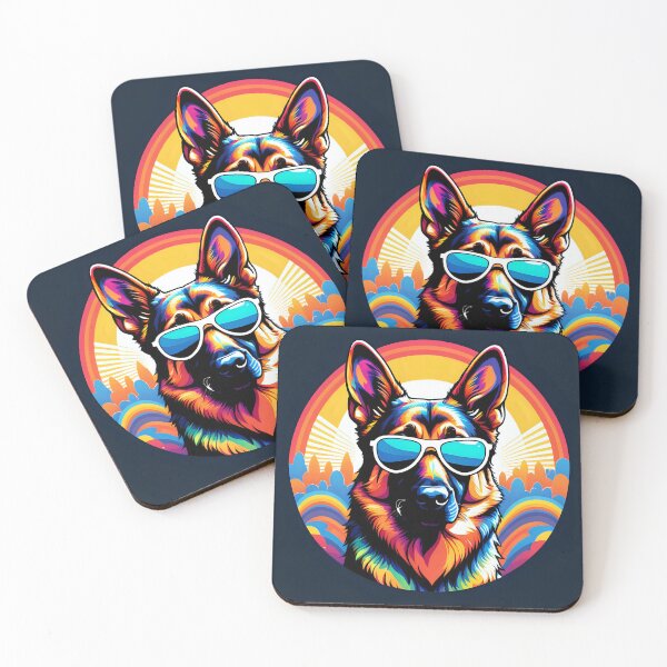 Item preview, Psychedelic German Shepherd Dog Wearing Sunglasses designed and sold by Doggo4Life.
