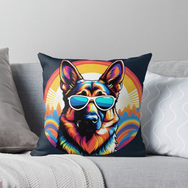 Item preview, Psychedelic German Shepherd Dog Wearing Sunglasses designed and sold by Doggo4Life.