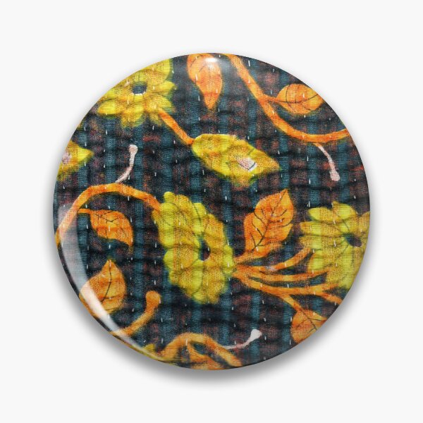 Item preview, Vintage Kantha Quilted Fabric - Navy and Gold designed and sold by Nikki Fortuin Arts & Crafts.