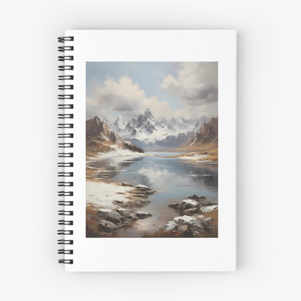 Item preview, A beautiful mountain lake with snow-capped peaks, vintage oil painting designed and sold by CreativeSparkzz.