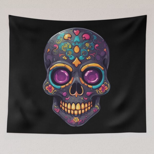 Item preview, Smiling Sugar Skull, Calavera, Floral Design designed and sold by Burn-Ego.