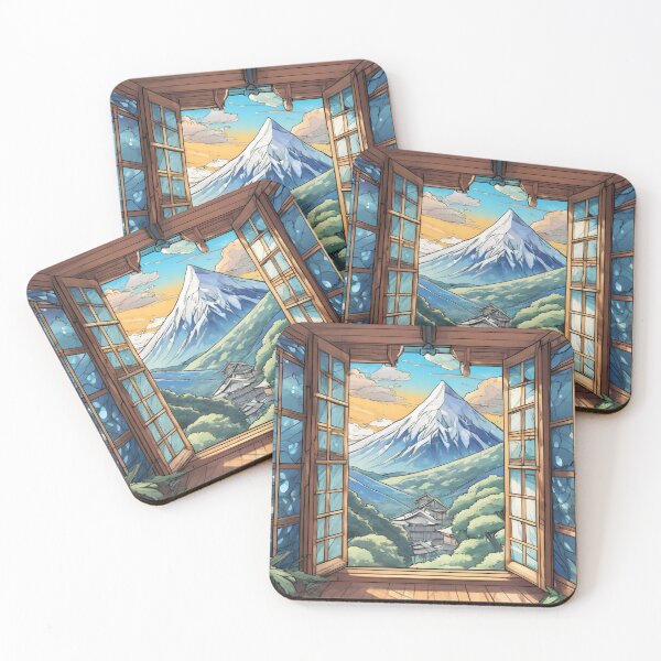 Item preview, Windowview Japan snow mountain forest town  designed and sold by Hoeshie.