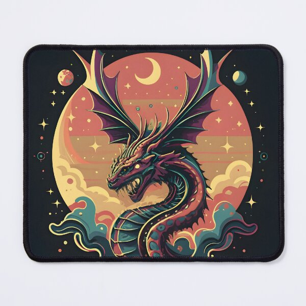 Item preview, Galaxy Dragon - Minimalist Vector Illustration designed and sold by DragonRealms.