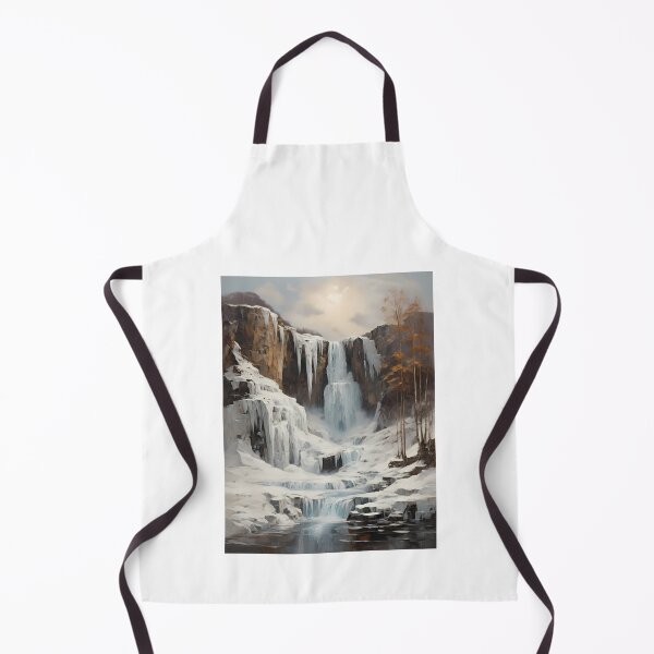 Item preview, A frozen waterfall in winter, vintage oil painting designed and sold by CreativeSparkzz.