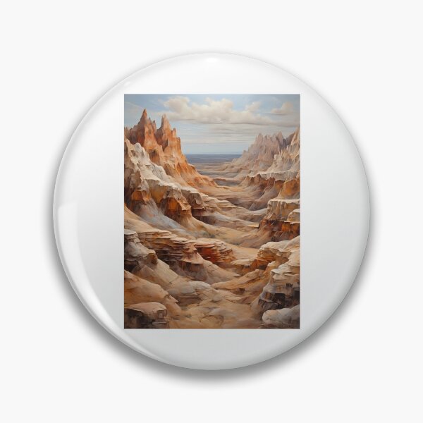 Item preview, Rock formations in the wasteland, vintage oil painting designed and sold by CreativeSparkzz.