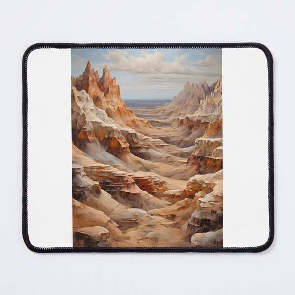 Item preview, Rock formations in the wasteland, vintage oil painting designed and sold by CreativeSparkzz.