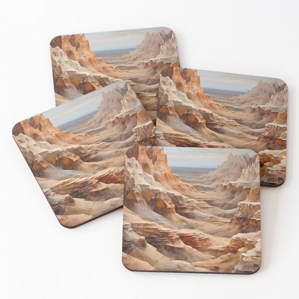 Item preview, Rock formations in the wasteland, vintage oil painting designed and sold by CreativeSparkzz.