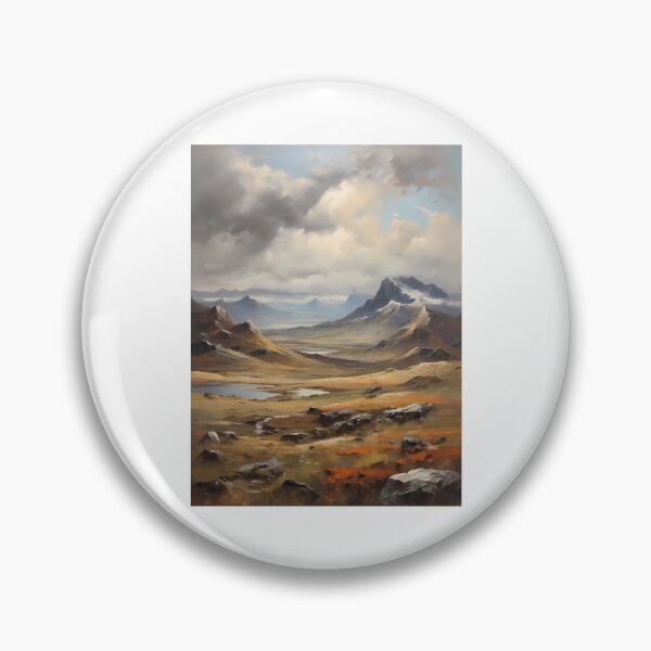 Item preview, A highland plateau with a small mountain lake, vintage oil painting designed and sold by CreativeSparkzz.