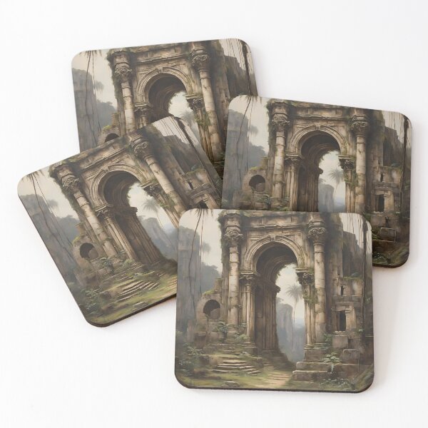 Item preview, Ancient ruins in the jungle, vintage oil painting designed and sold by CreativeSparkzz.