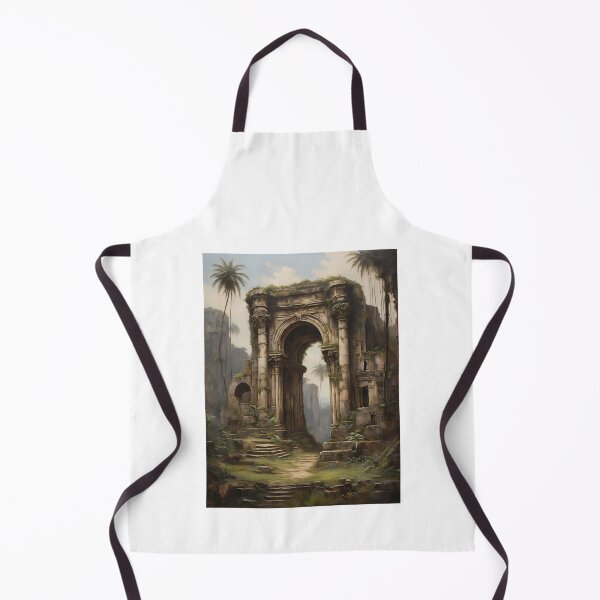 Item preview, Ancient ruins in the jungle, vintage oil painting designed and sold by CreativeSparkzz.