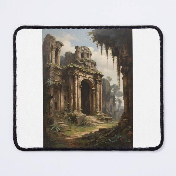 Item preview, Ancient ruins in the jungle, vintage oil painting designed and sold by CreativeSparkzz.