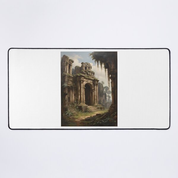 Item preview, Ancient ruins in the jungle, vintage oil painting designed and sold by CreativeSparkzz.