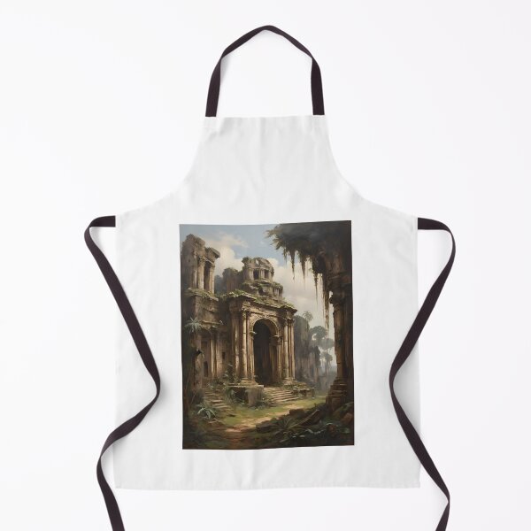 Item preview, Ancient ruins in the jungle, vintage oil painting designed and sold by CreativeSparkzz.