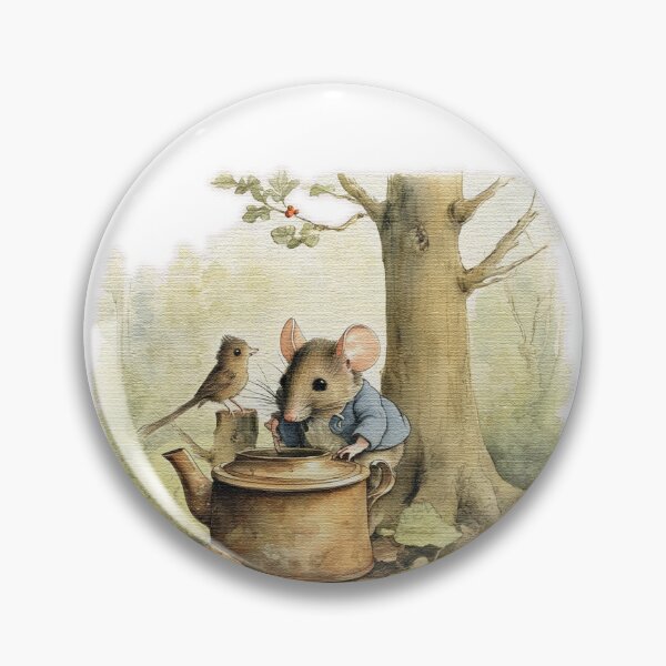 Item preview, mouse and an old teapot designed and sold by jnsmerchstore.