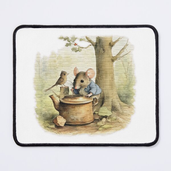 Item preview, mouse and an old teapot designed and sold by jnsmerchstore.